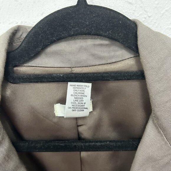 Vtg Y2K Cache Women's Sz M Double Breasted Blazer Short Trench Coat Belted Brown - Picture 6 of 14